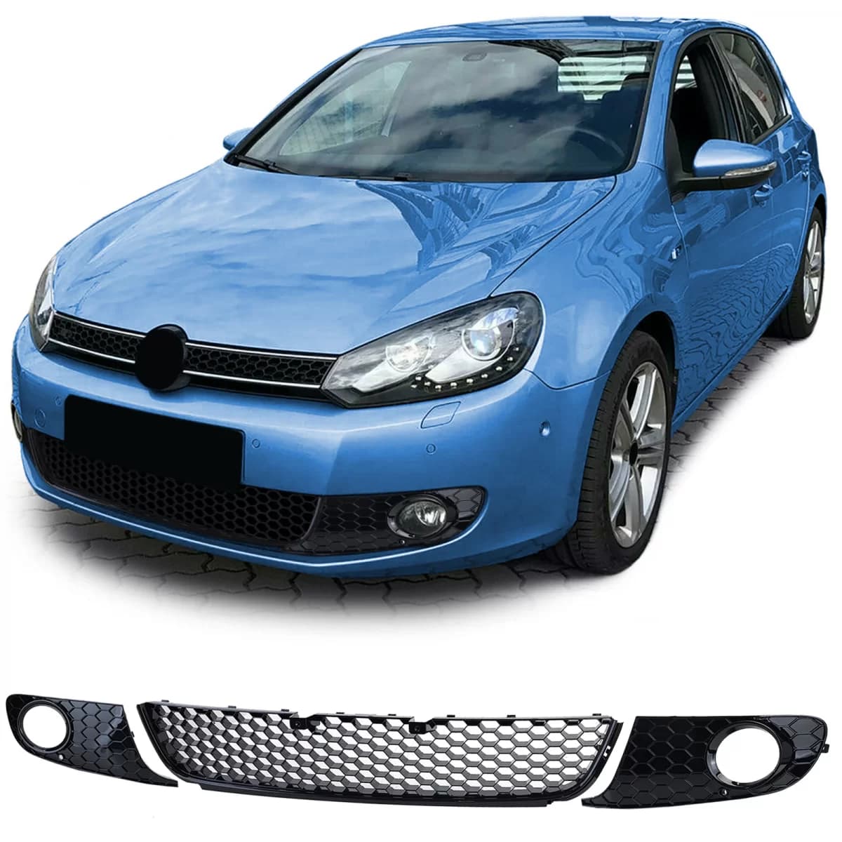 Honeycomb grille gloss for bumper fog lights for VW Golf 6 08-13