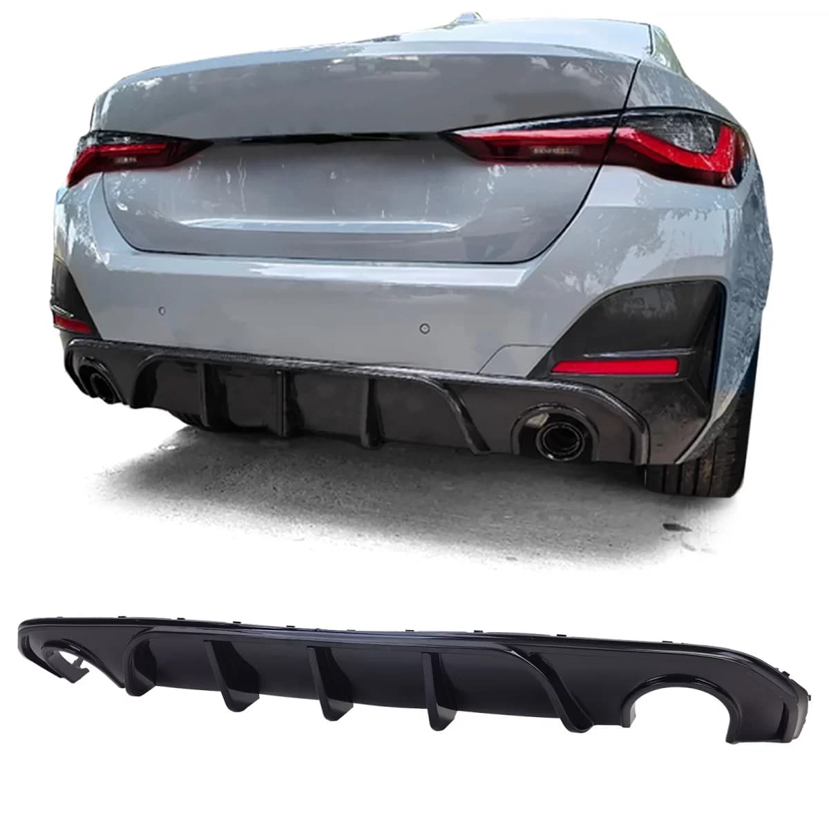 Rear diffuser Performance black gloss fits for 4 Series BMW G26 Gran Coupe 420 430