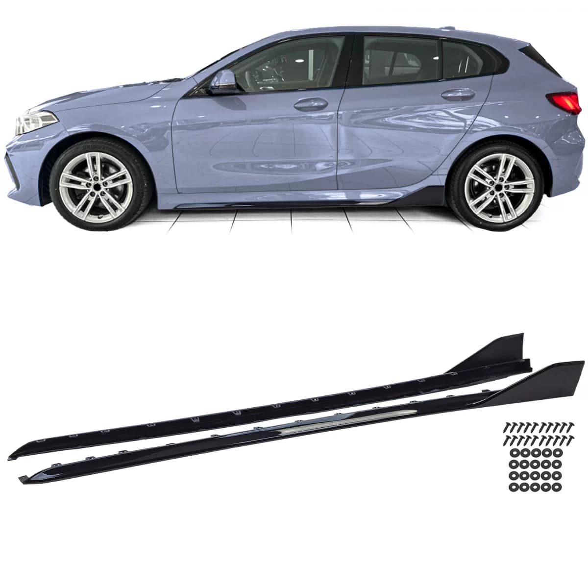 Side Skirt Attachment Gloss Black suitable for 1 Series BMW F40 from 2019
