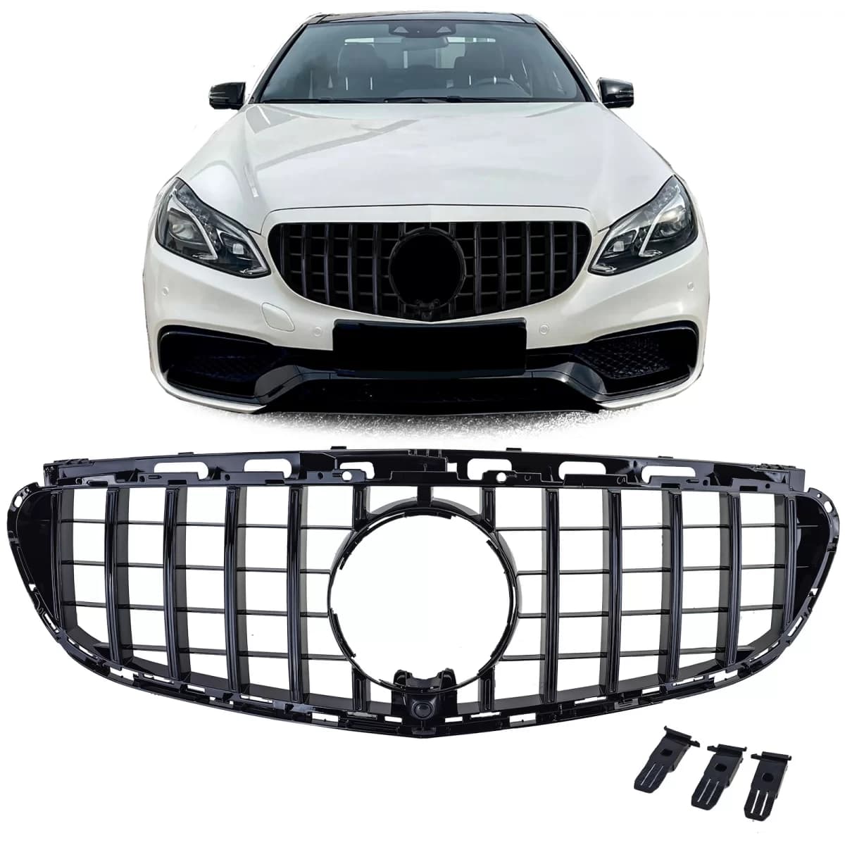 Sport grille black gloss fits for Mercedes E W212 S212 Facelift 13-16