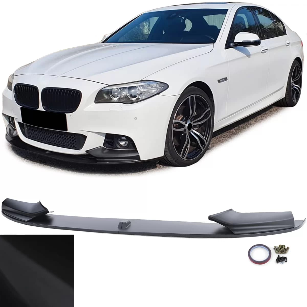 Front spoiler lip performance matte suitable for BMW 5 Series F10 F11 10-17