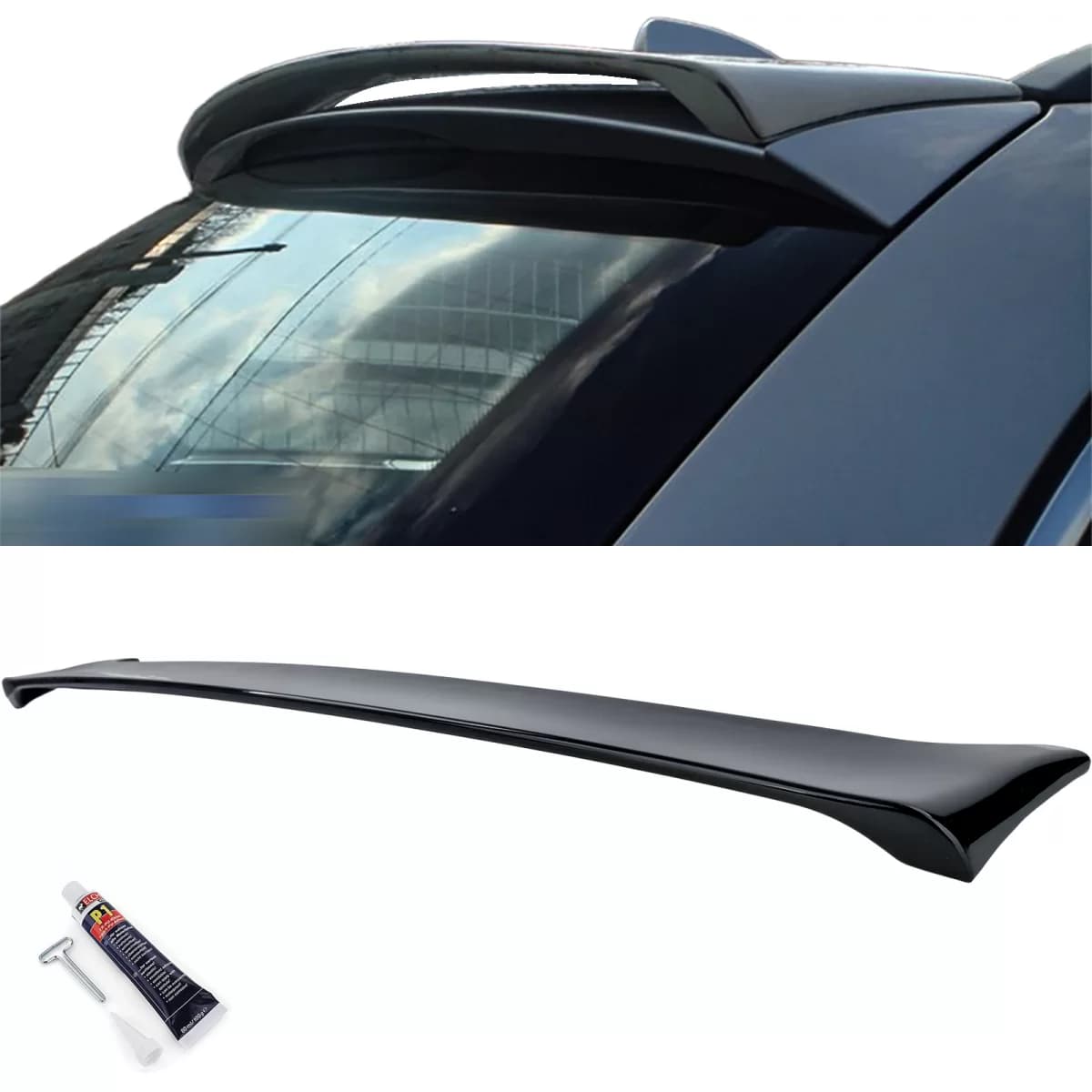 Roof Rear Spoiler Performance Gloss Black for 5 Series BMW E61 Touring 2005-2010