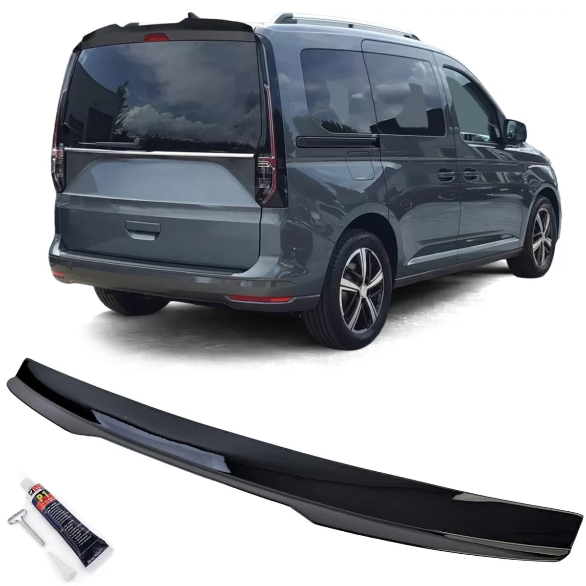 Roof rear spoiler black gloss suitable for VW Caddy V SB from 2020