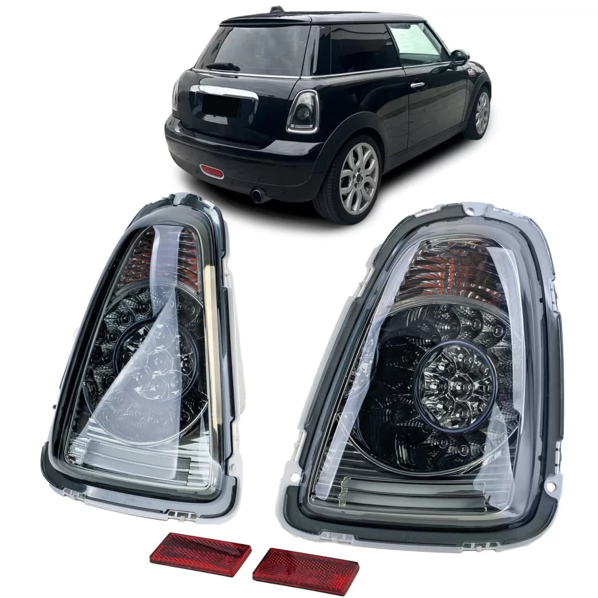 LED taillights clear glass black smoked for Mini One Cooper R56 2006-2010
