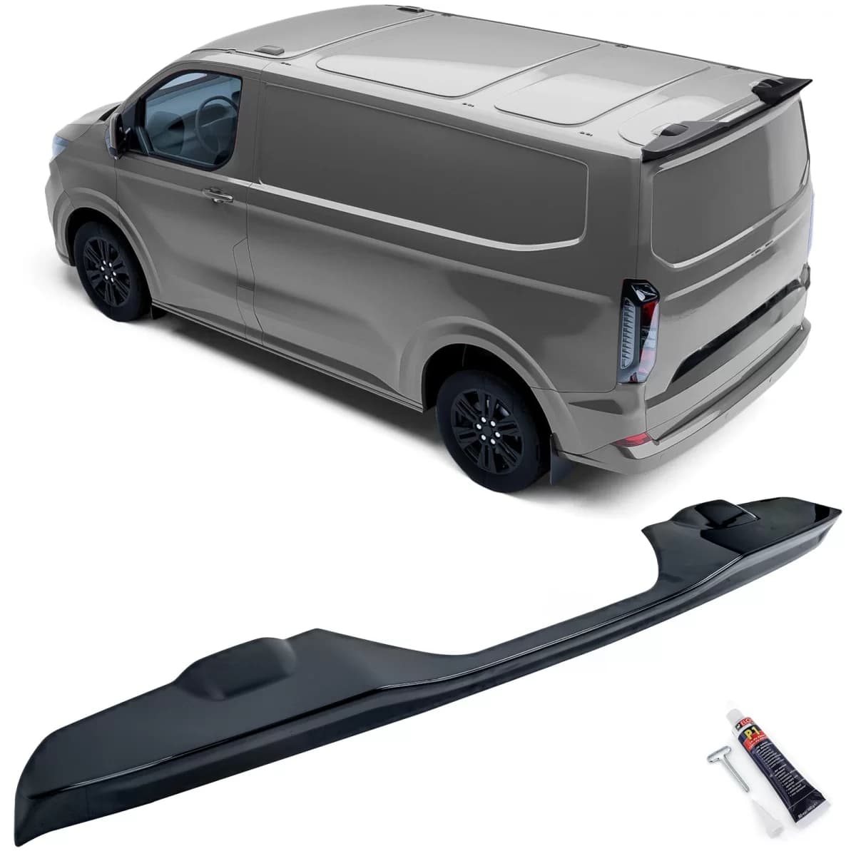 Roof rear spoiler black for Ford Tourneo Transit Custom with tailgate from 2023