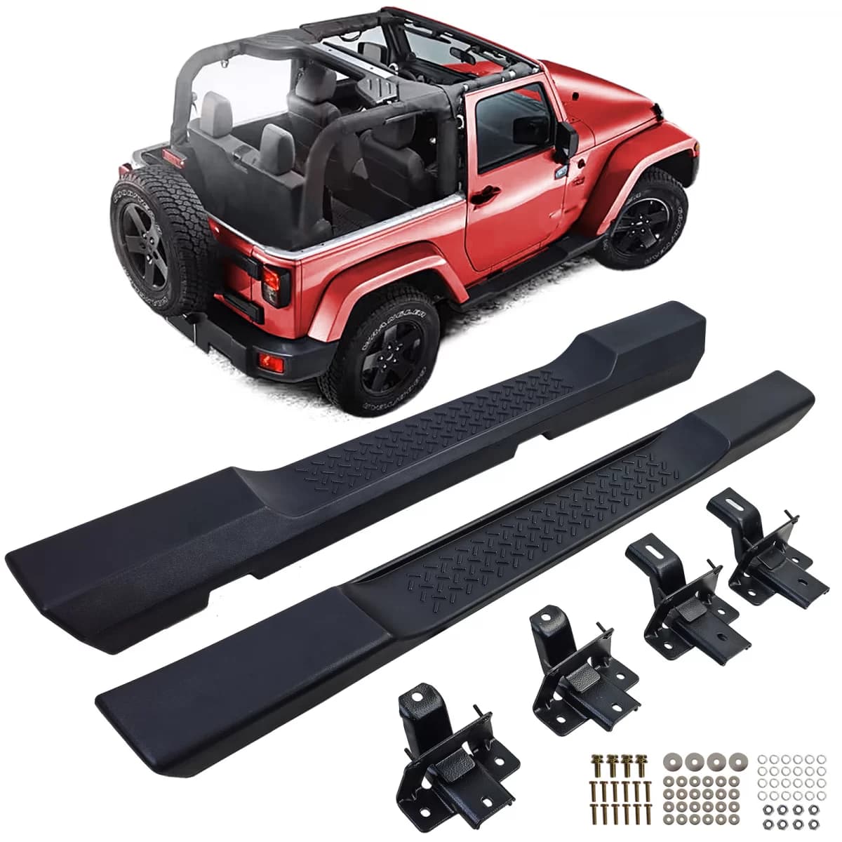 Side Steps Rocker Guards OE Style for Jeep Wrangler JK 07-18 2-Door