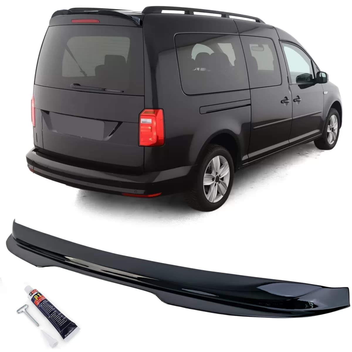 Roof rear spoiler black gloss fits for VW Caddy IV SA 2015-2020