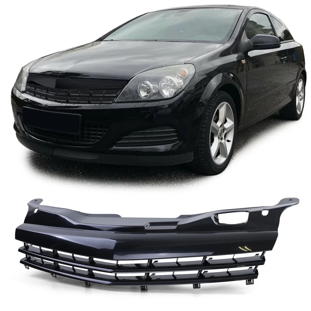 Sport grille radiator grille without emblem black for Opel Astra H GTC TwinTop 05-10