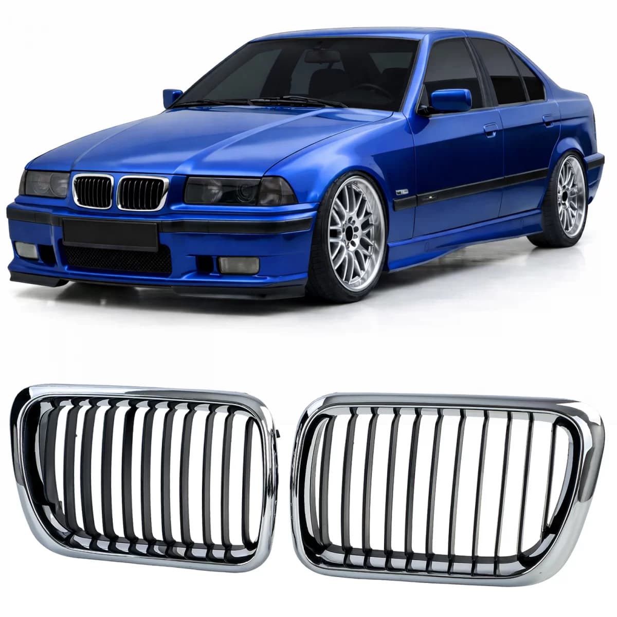 Sport front grille black chrome for 3 Series BMW E36 Facelift 1996-2000