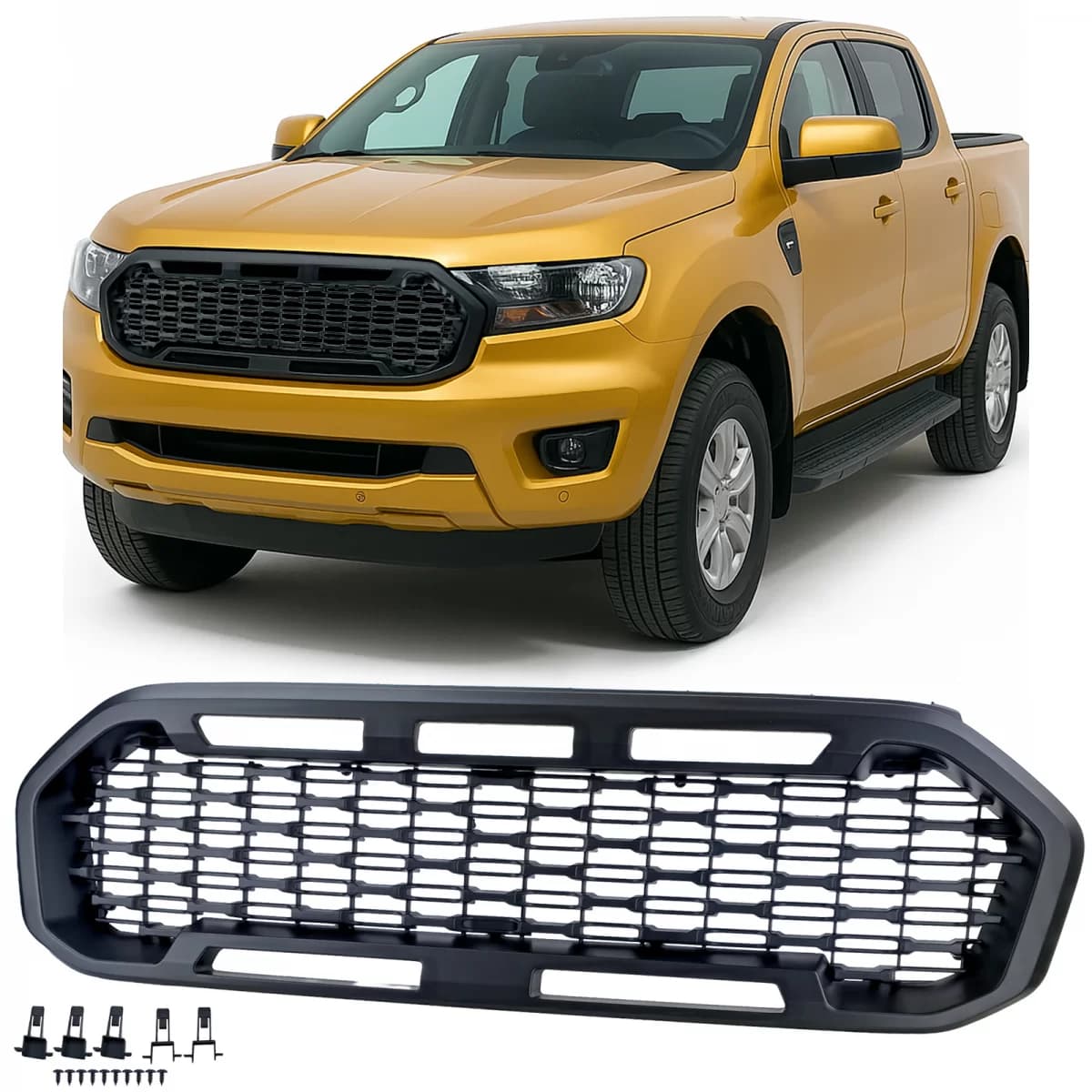 Honeycomb Performance Grille Black without Emblem for Ford Ranger T8 19-22