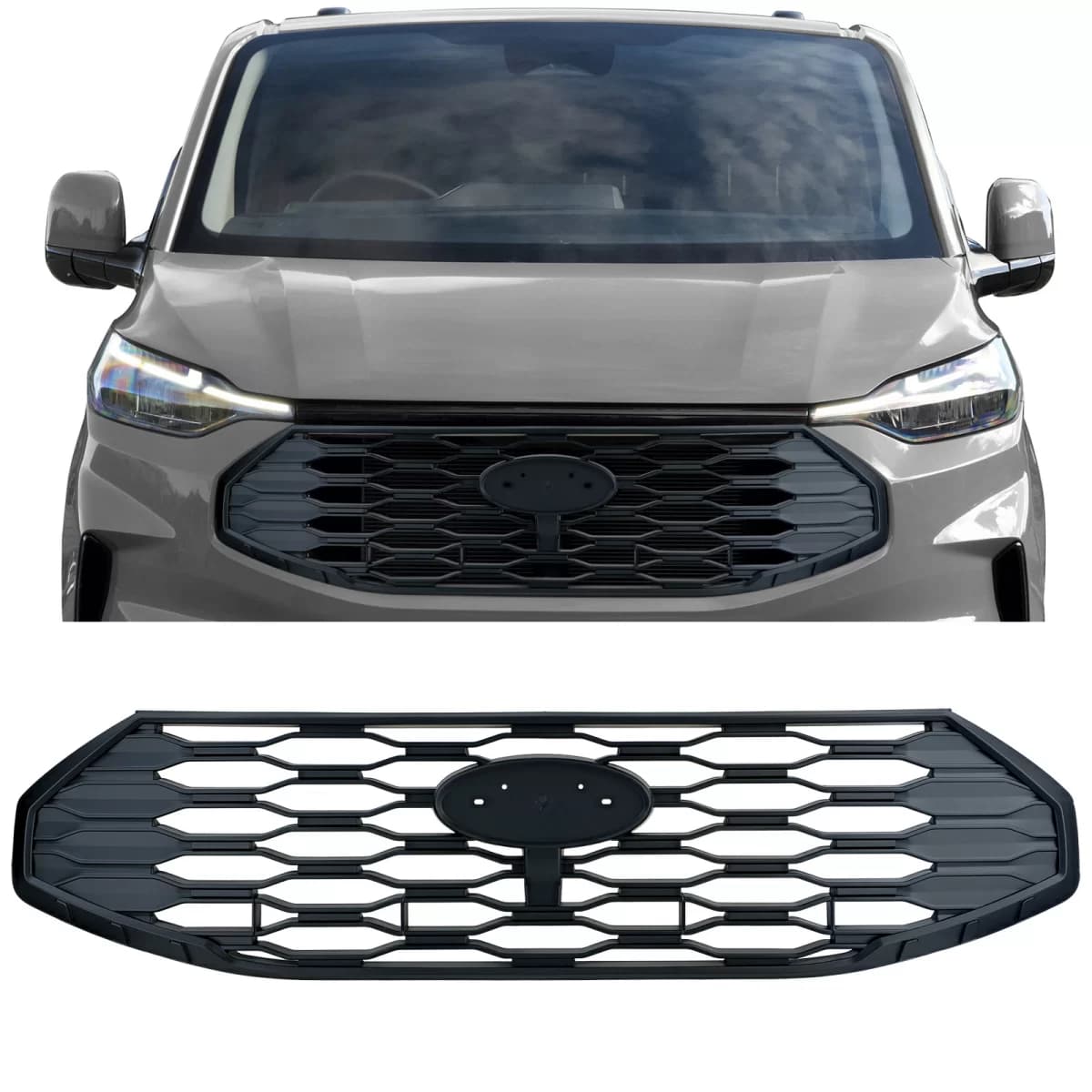 Sport radiator grille black matt suitable for Ford Tourneo Transit Custom from 2023