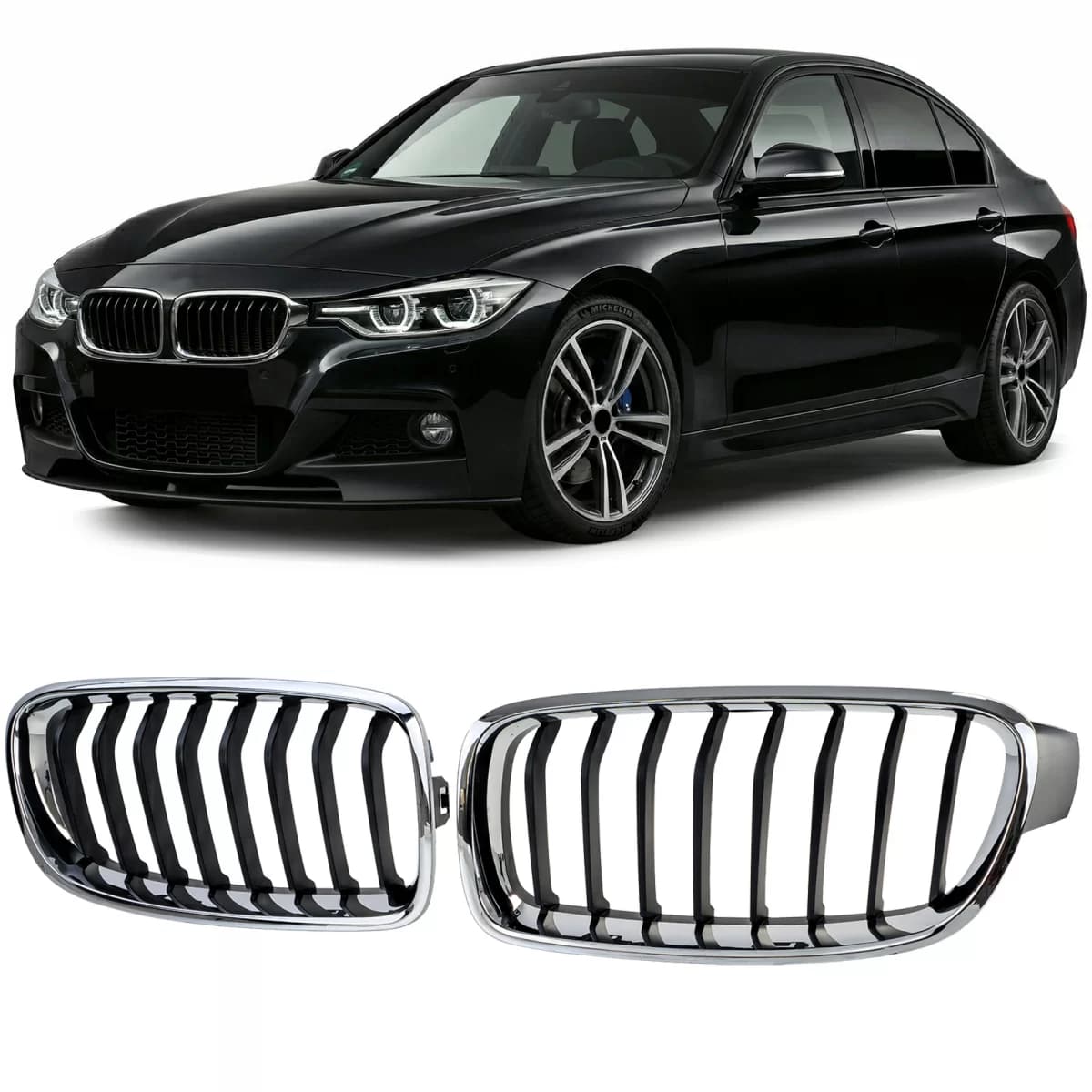 Sport grille front grill black chrome fits for 3 Series BMW F30 F31 2011-2019