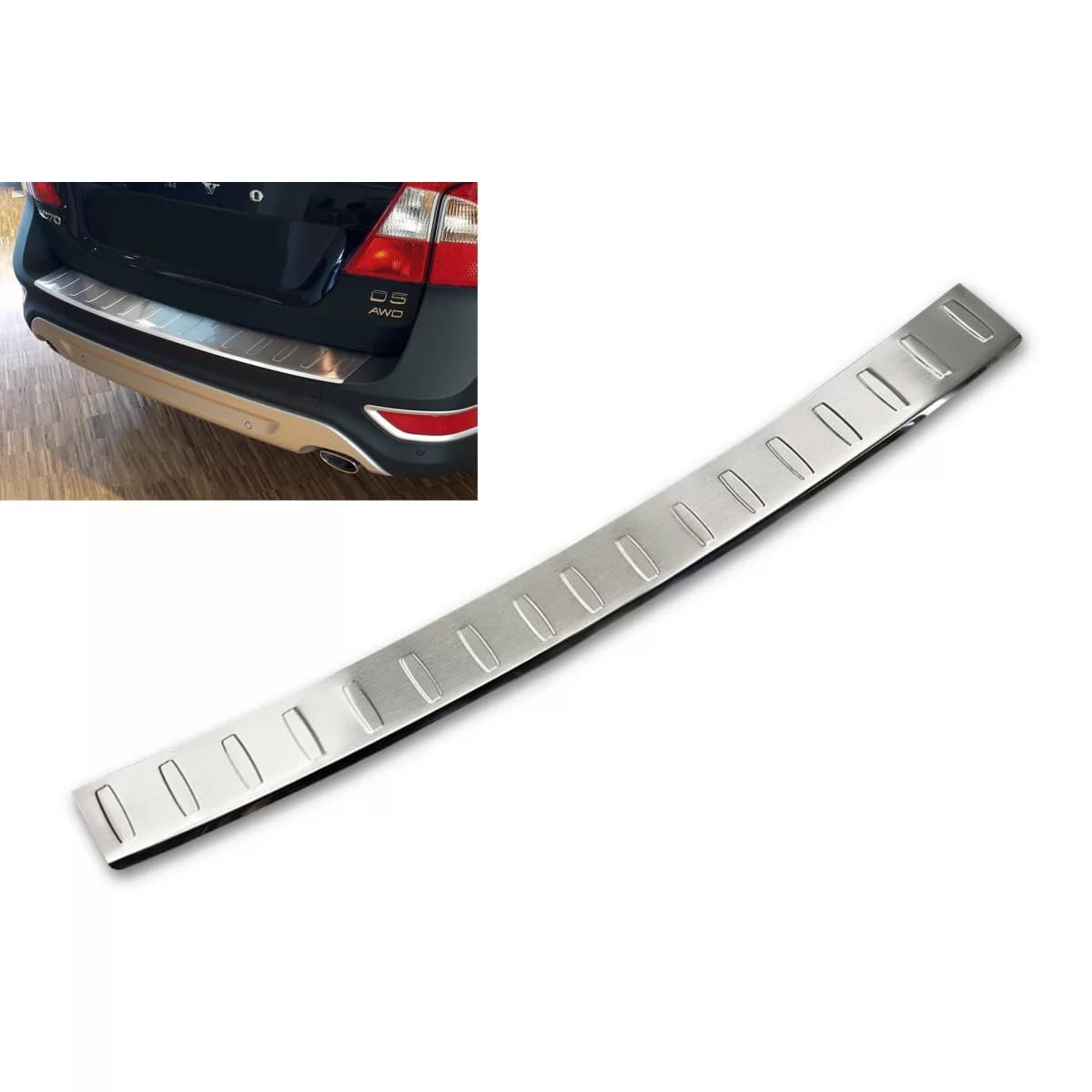 Avisa rear bumper protector suitable for Volvo XC70 2007-2013, chrome