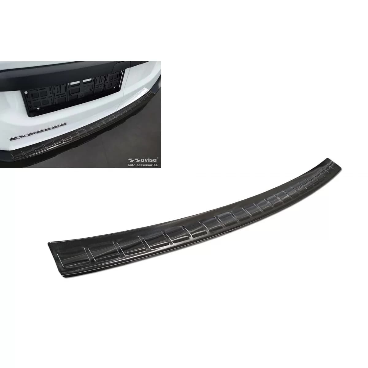 Avisa rear bumper protector suitable for Renault Express Van 4 doors after 2021, black lacquer