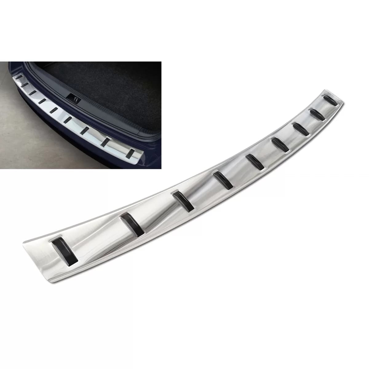 Reinforced Avisa protector suitable for rear bumper of Skoda Octavia Combi 2016-2019, chrome