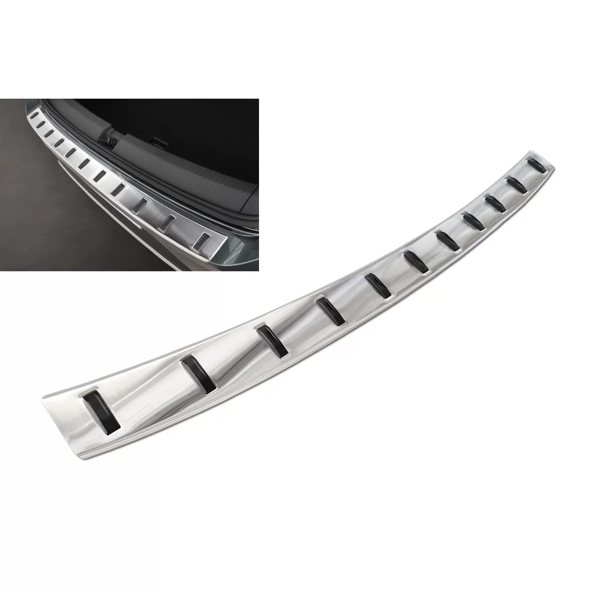 Reinforced Avisa protector suitable for rear bumper of Volkswagen T-roc, T-roc Cabrio 2017-2022, after 2022, chrome