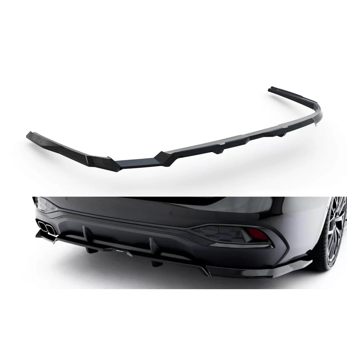 Maxton Design version 1 spoiler suitable for rear S-line bumper of Audi A6 S-line C9 Avant after 2025, black lacquer