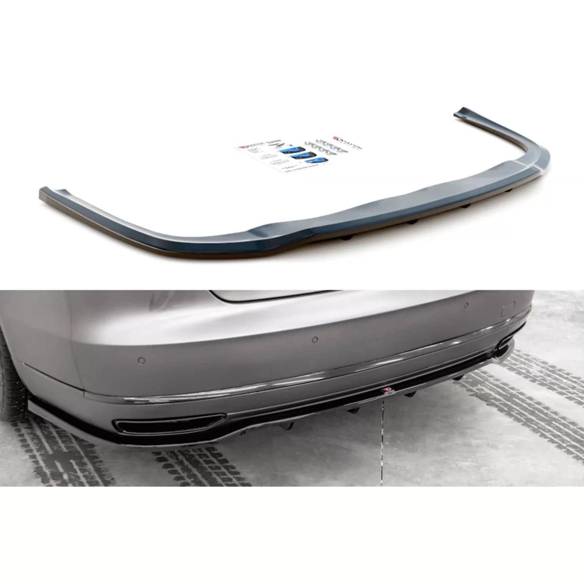 Maxton Design add-on for standard rear bumper suitable for Audi A8 D4 2013-2017, black lacquer
