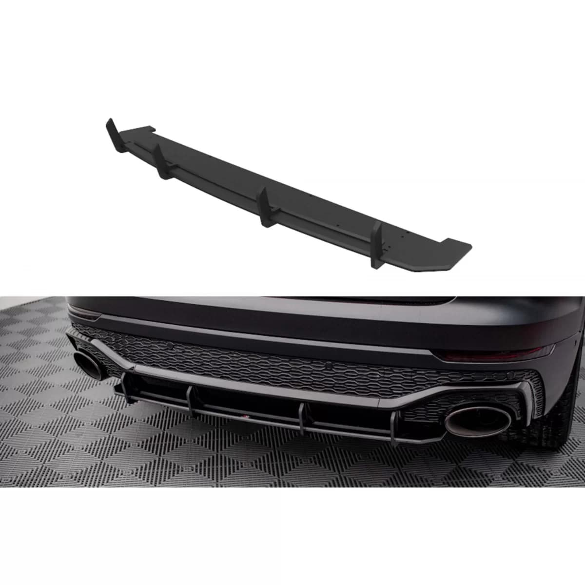 Maxton Design add-on for diffuser suitable for Audi RSQ8 MK1 after 2019, matte black
