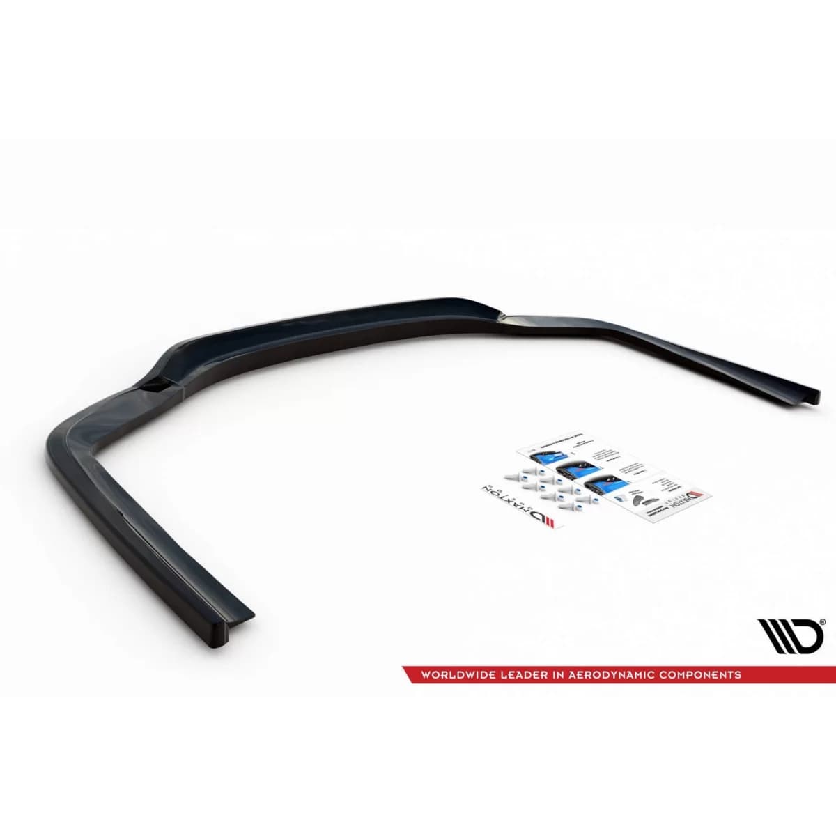 Maxton Design additive with vertical ribs for diffuser suitable for rear M-Technik bumper on BMW 7 Series G11 2015-2018, black lacquer