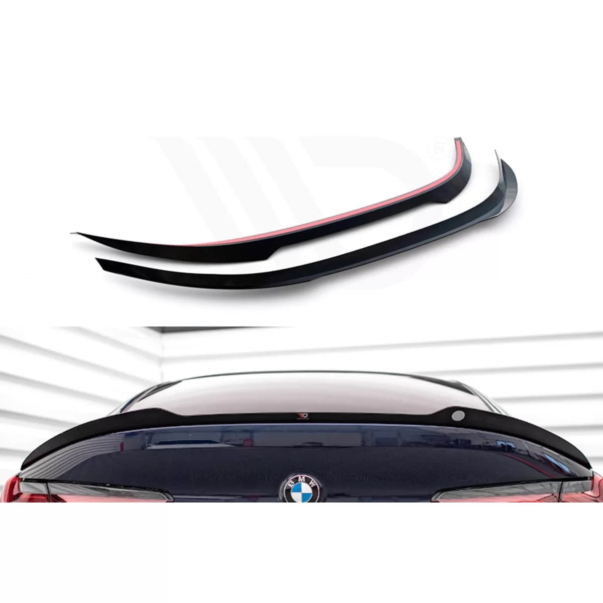 Maxton Design trunk spoiler suitable for BMW M850I 8 series G16 Gran Coupe after 2018, black gloss