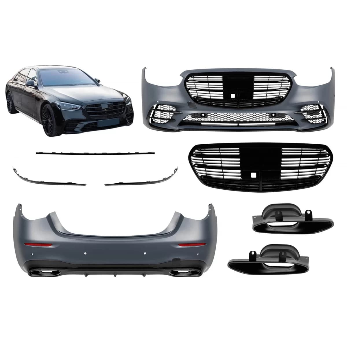 Shadow style tuning kit suitable for Mercedes S-Class W223 after 2020