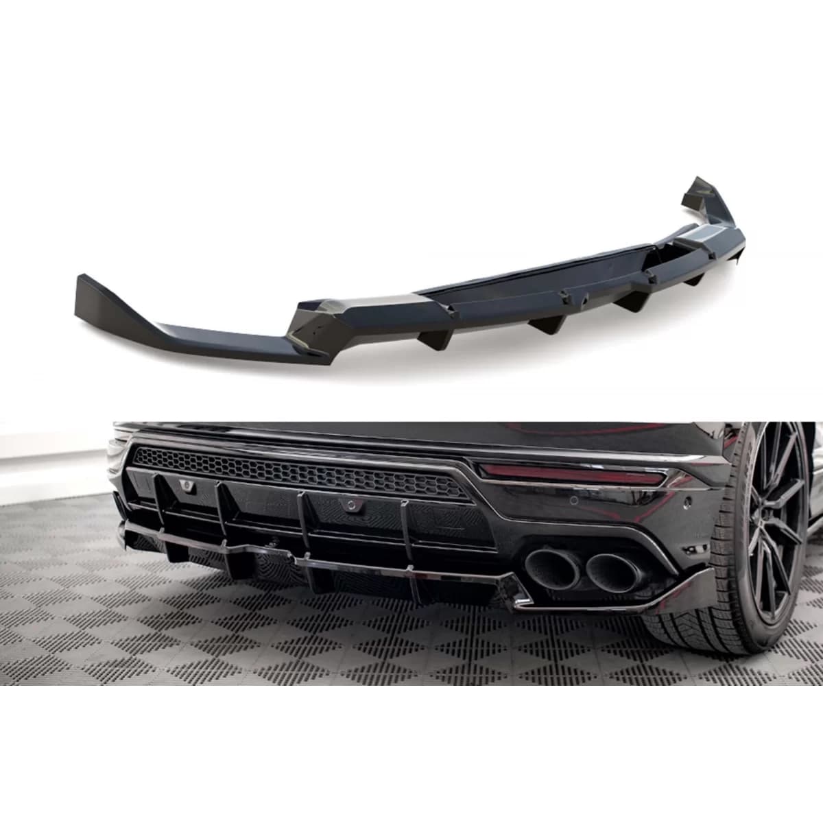 Maxton Design spoiler suitable for rear bumper of Lamborghini Urus MK1 after 2018, black lacquer