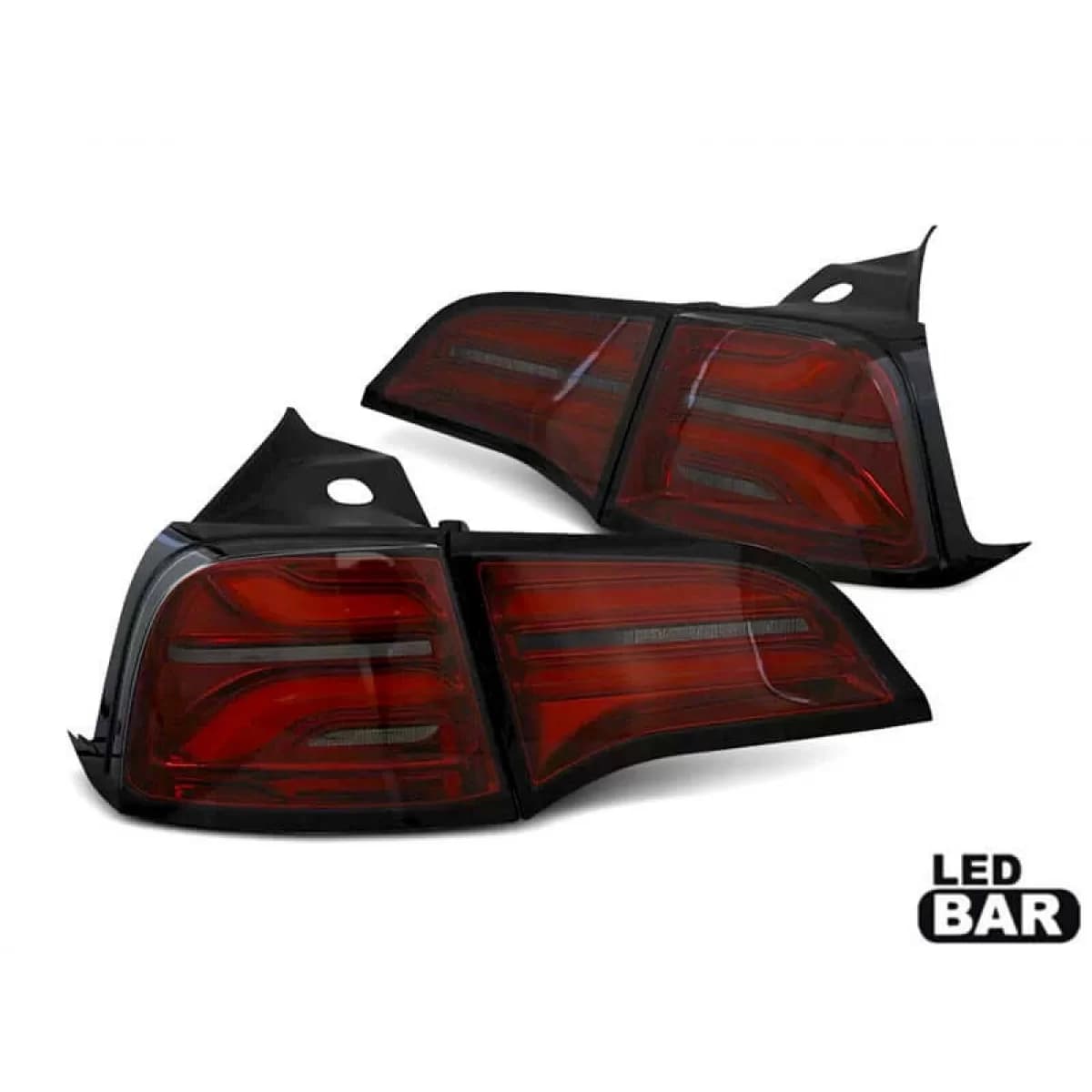 LED tail light set suitable for Tesla Model 3 after 2017, black and smoked base, left and right