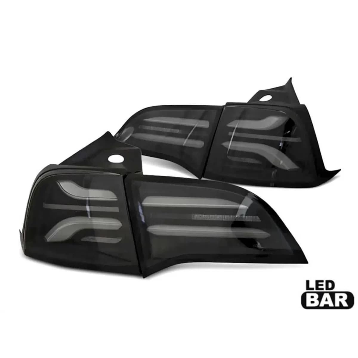 LED tail light set suitable for Tesla Model 3 after 2017, with smoked base, left and right