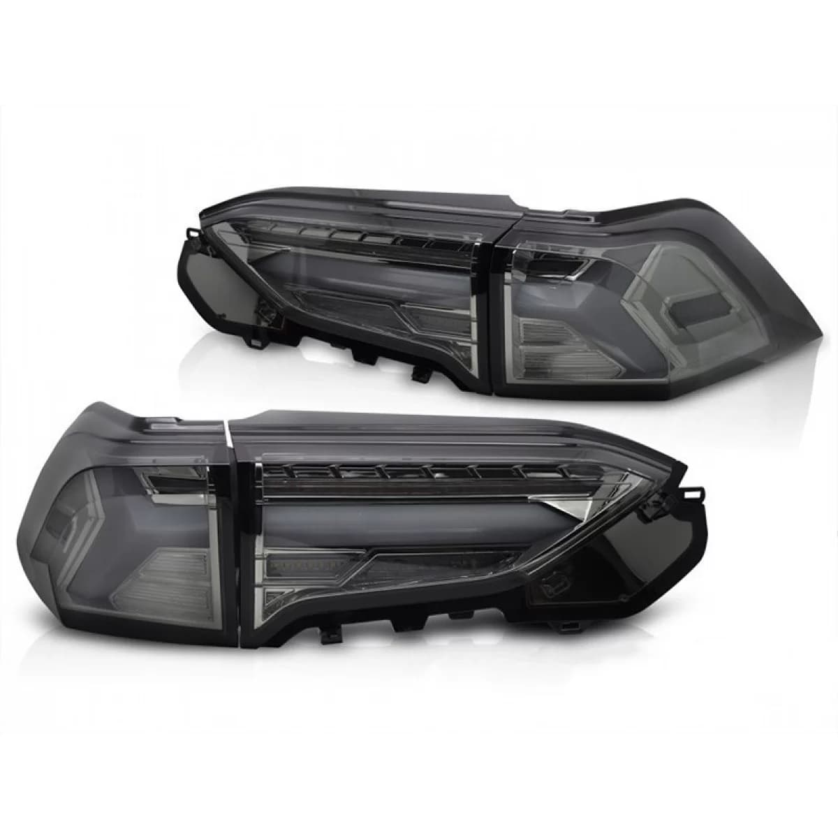 Tuning LED tail light set suitable for Toyota Rav4 after 2019, smoked base, with dynamic turn signal, left and right