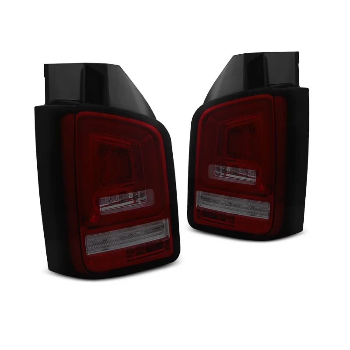 Set of tuning red smoked LED taillights suitable for Volkswagen T5 2003-2009, left and right