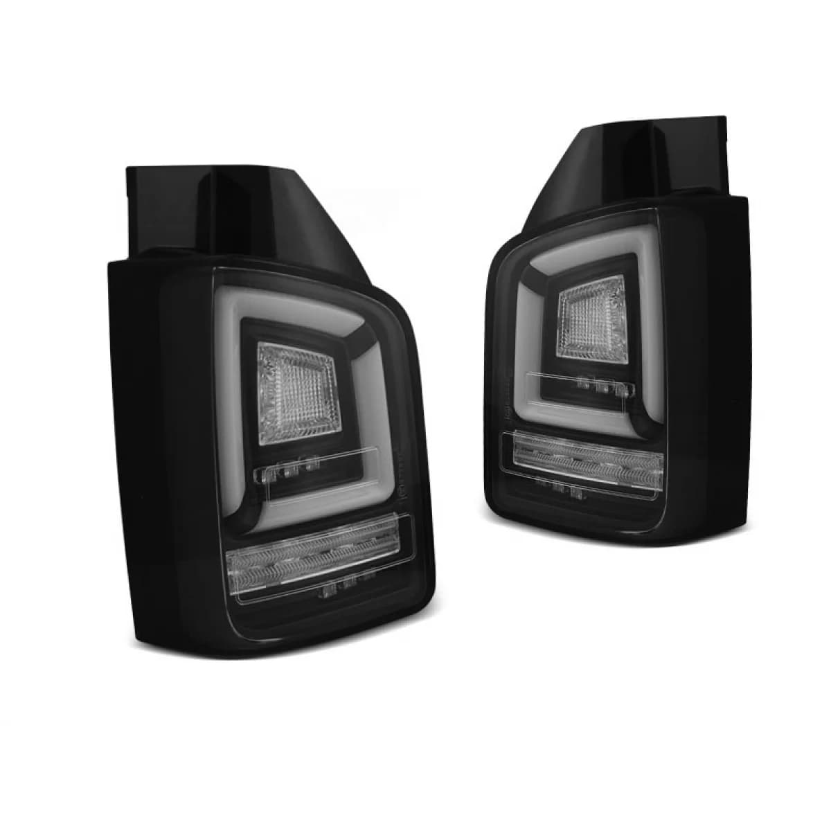 Set of black LED tuning tail lights suitable for Volkswagen T5 2010-2015, left and right