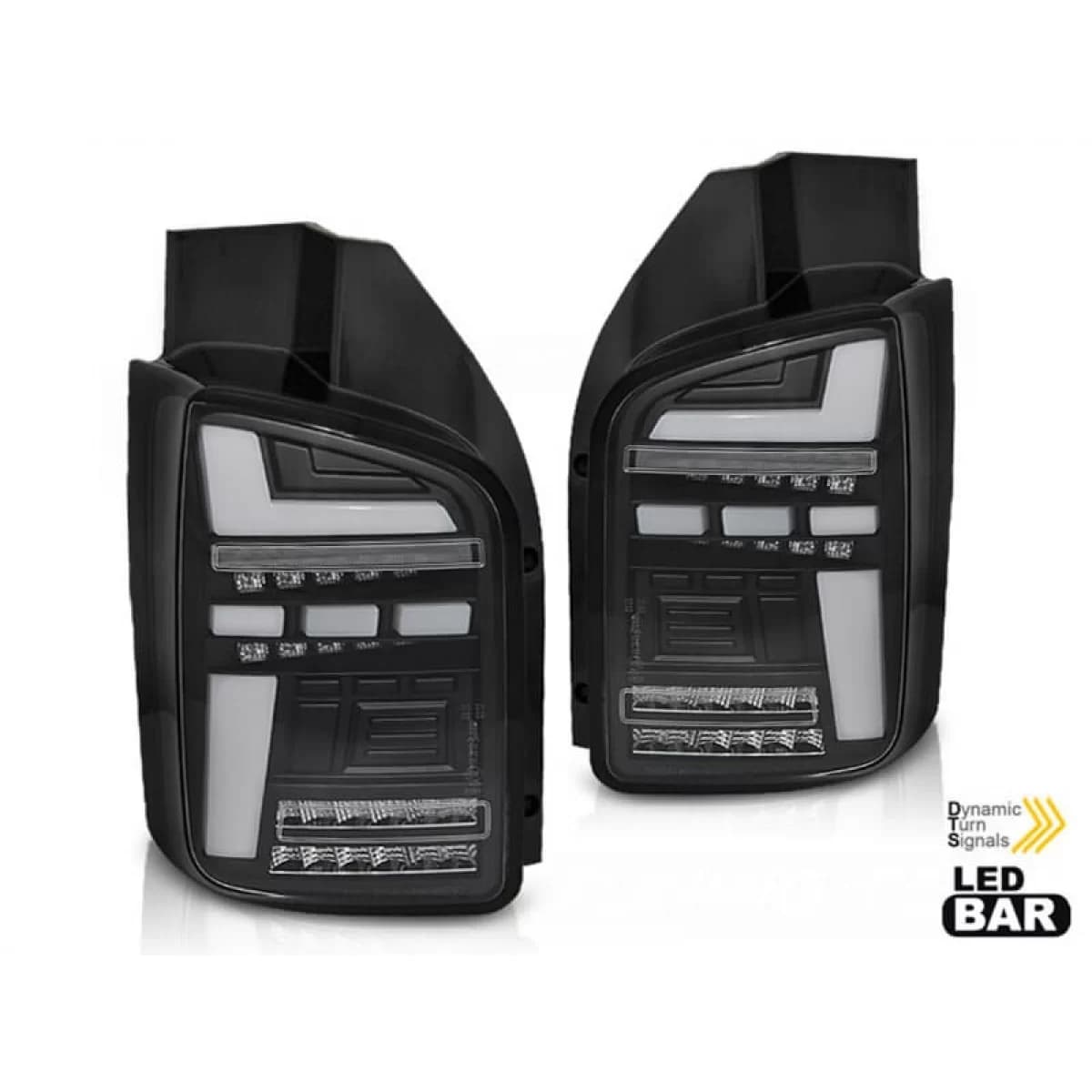 LED tuning tail light set suitable for Volkswagen T5 2003-2009, white and smoked base, left and right