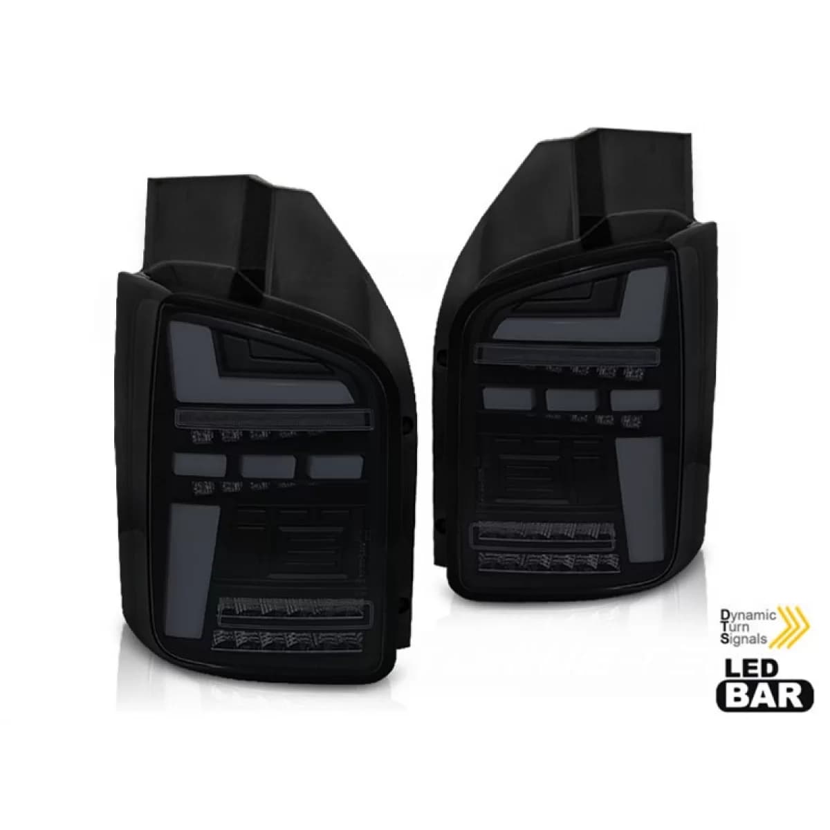 LED tuning tail light set suitable for Volkswagen T5 2003-2009, fully smoked base, left and right