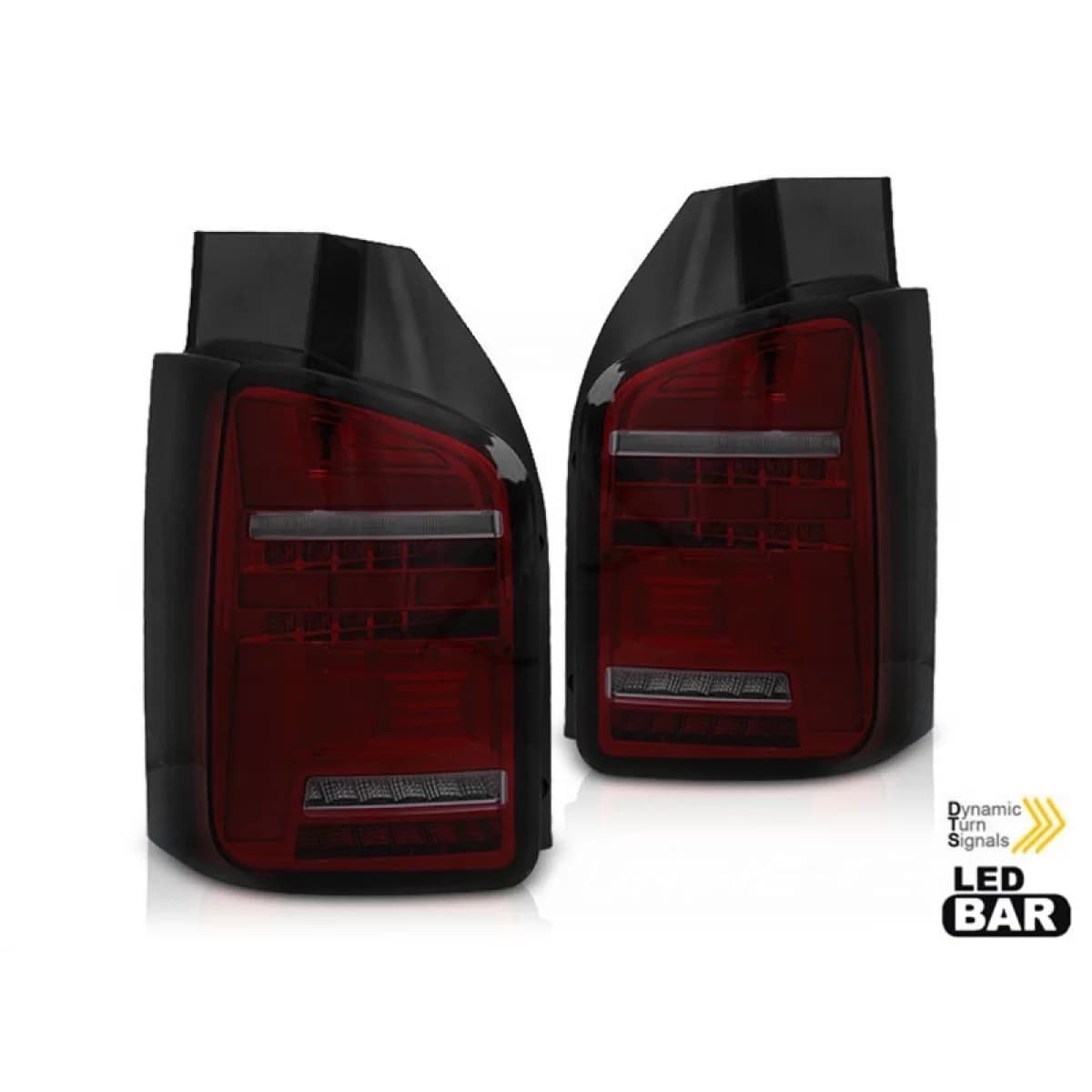 LED tuning tail light set suitable for Volkswagen T5 2003-2009, red and smoked base, left and right