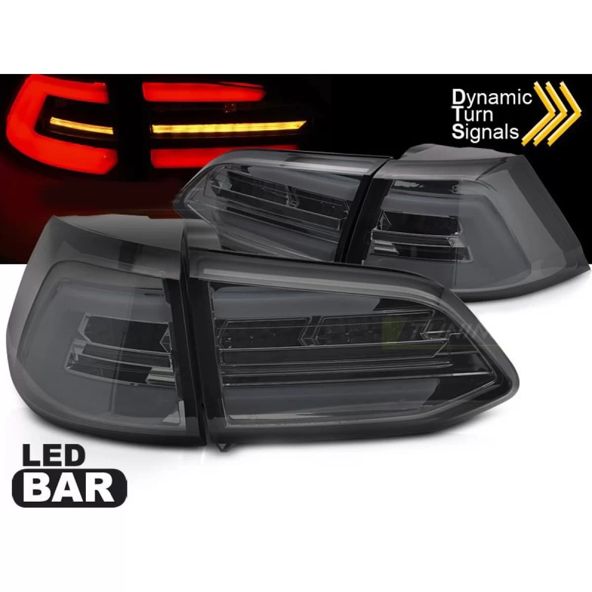 LED tail light set suitable for Volkswagen Golf VII estate 2013-2017, with smoked base, left and right