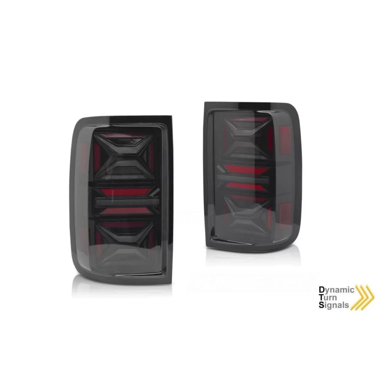 LED tuning tail light set suitable for Volkswagen Amarok 2009-2020 with dynamic turn signal, smoked, left and right