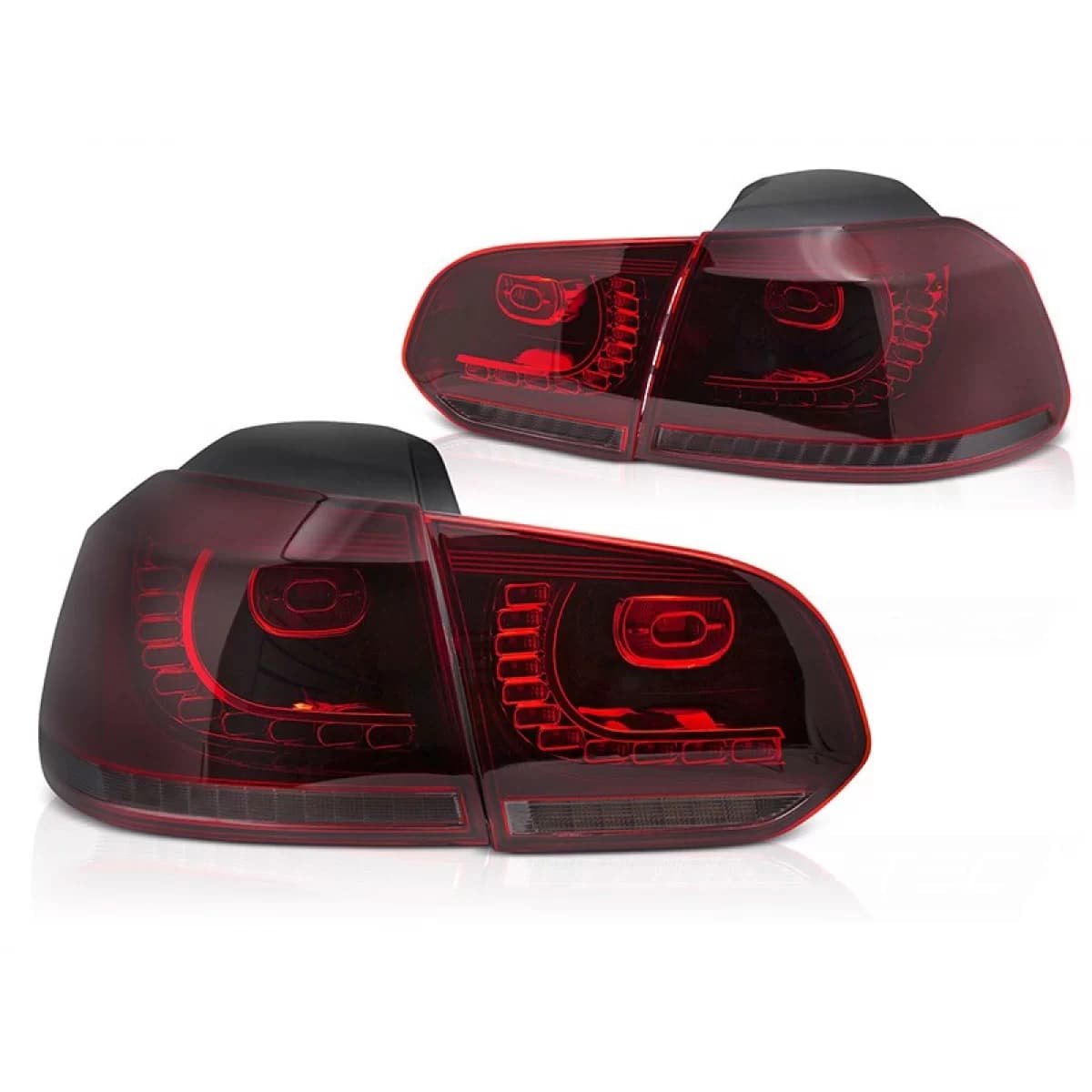 LED tail light set suitable for Volkswagen Golf VI hatchback 2008-2013, red smoked base, left and right