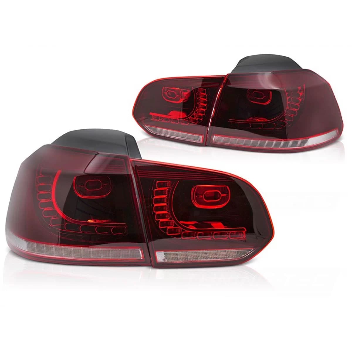 LED TAILLIGHTS SUITABLE FOR VOLKSWAGEN GOLF VI HATCHBACK 2008-2013, RED AND WHITE BASE, LEFT AND RIGHT