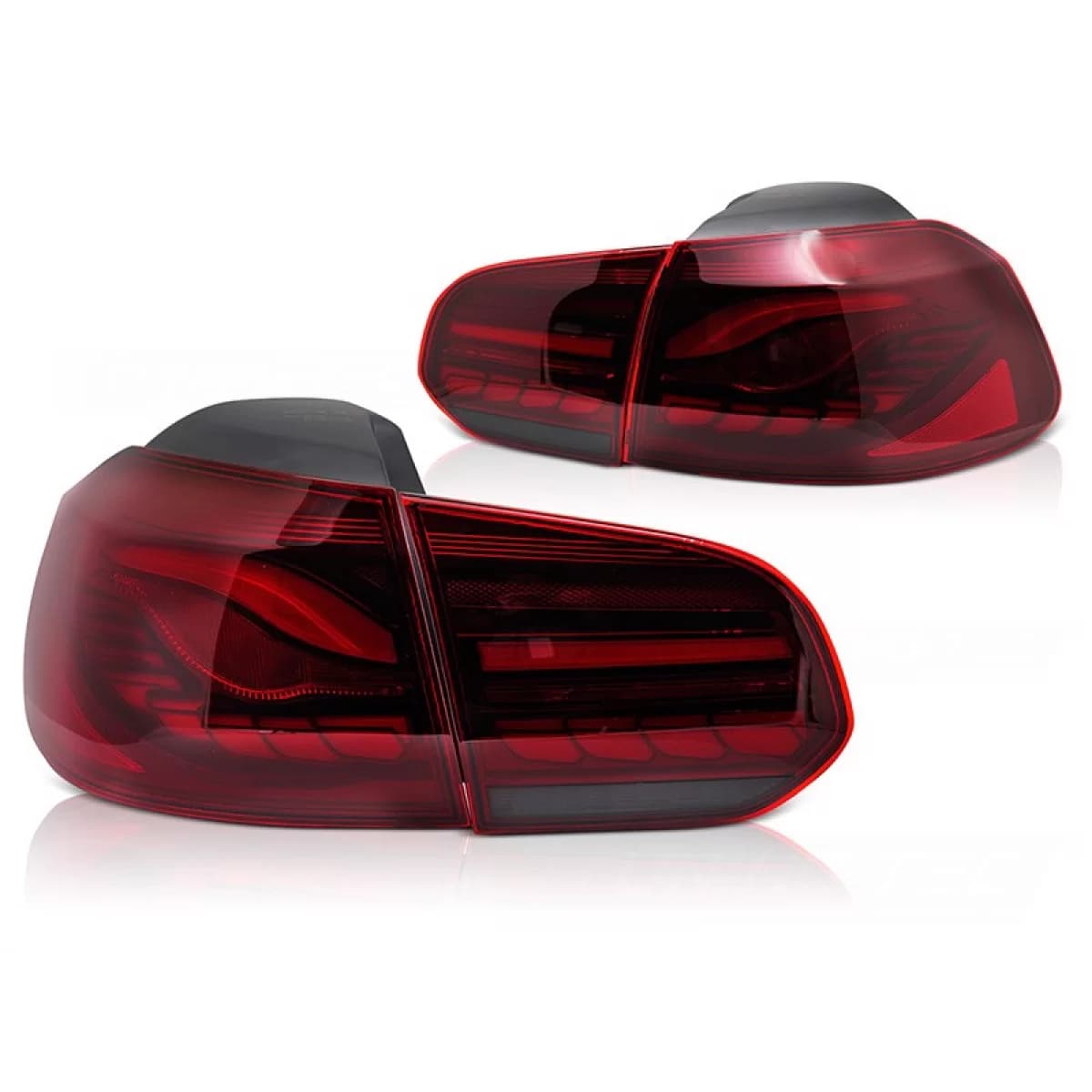 LED tail light set suitable for Volkswagen Golf VI 2008-2013, with red base, left and right