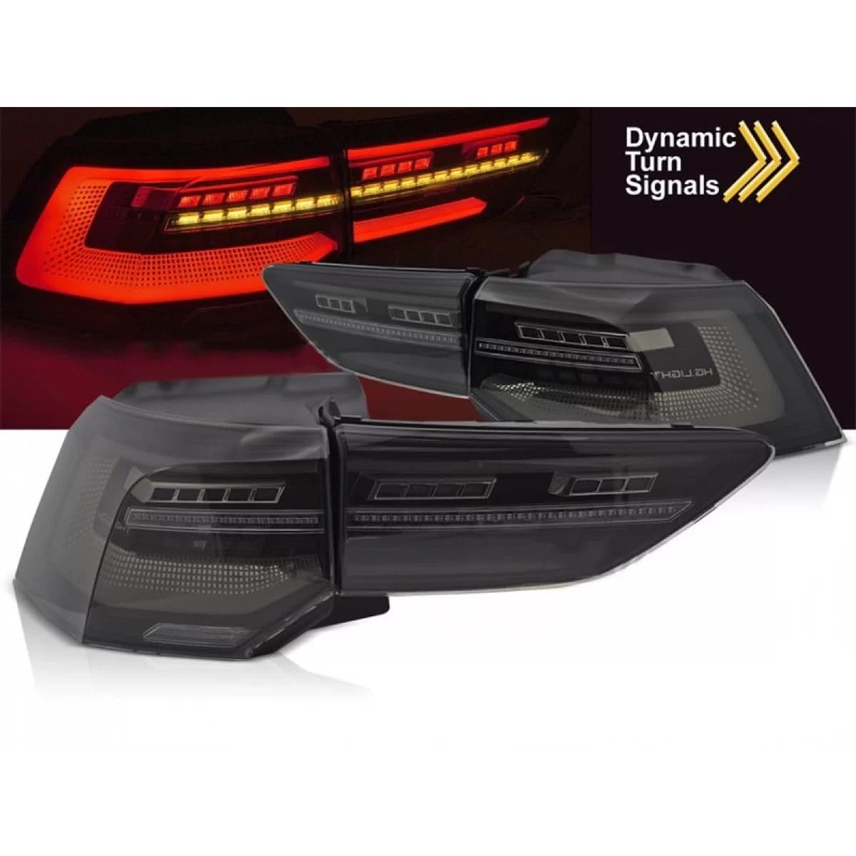 LED tail light set suitable for Volkswagen Golf VIII 2019-2024 hatchback, with smoked base, left and right