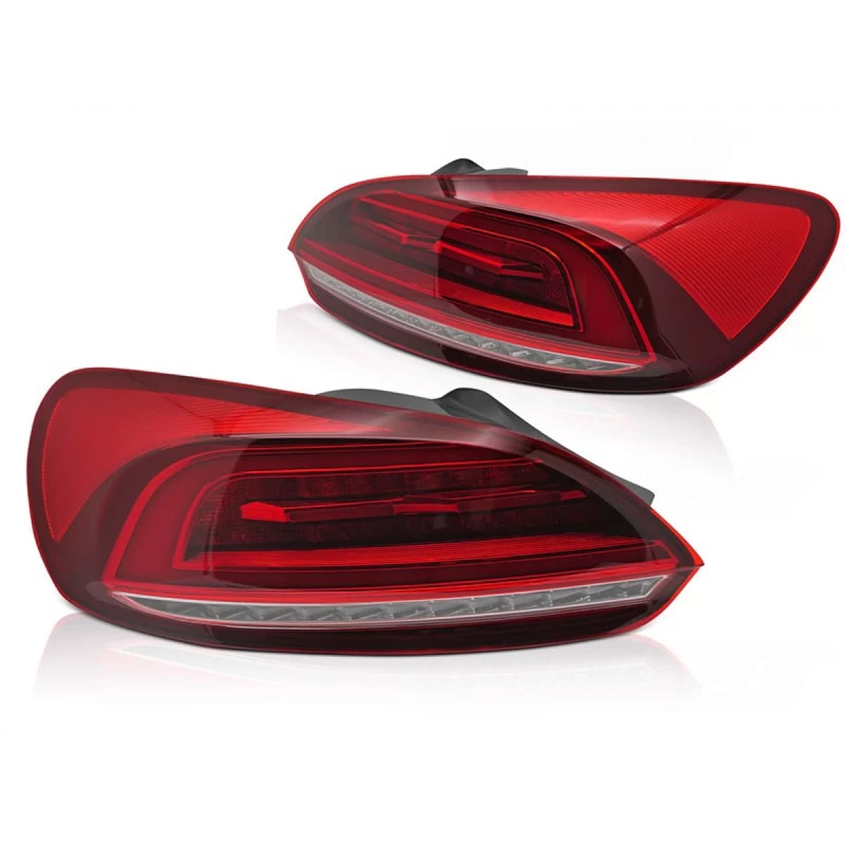 LED tail light set suitable for Volkswagen Scirocco 2008-2014, with red base, left and right