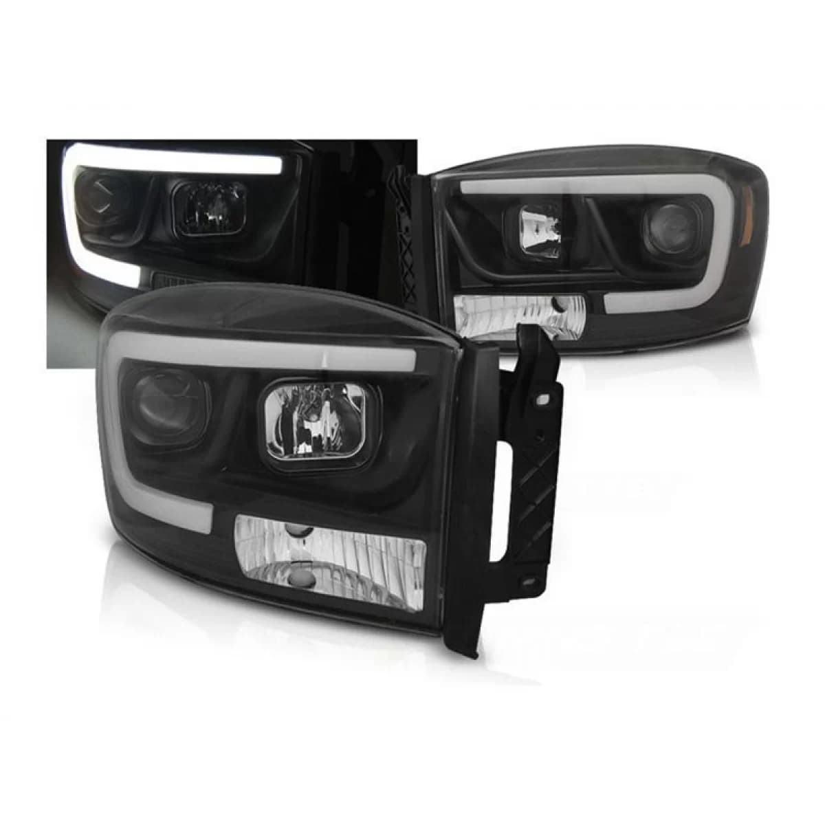 TUNING HEADLIGHTS SUITABLE FOR DODGE RAM 06-08 TUBE LIGHT WITH BLACK