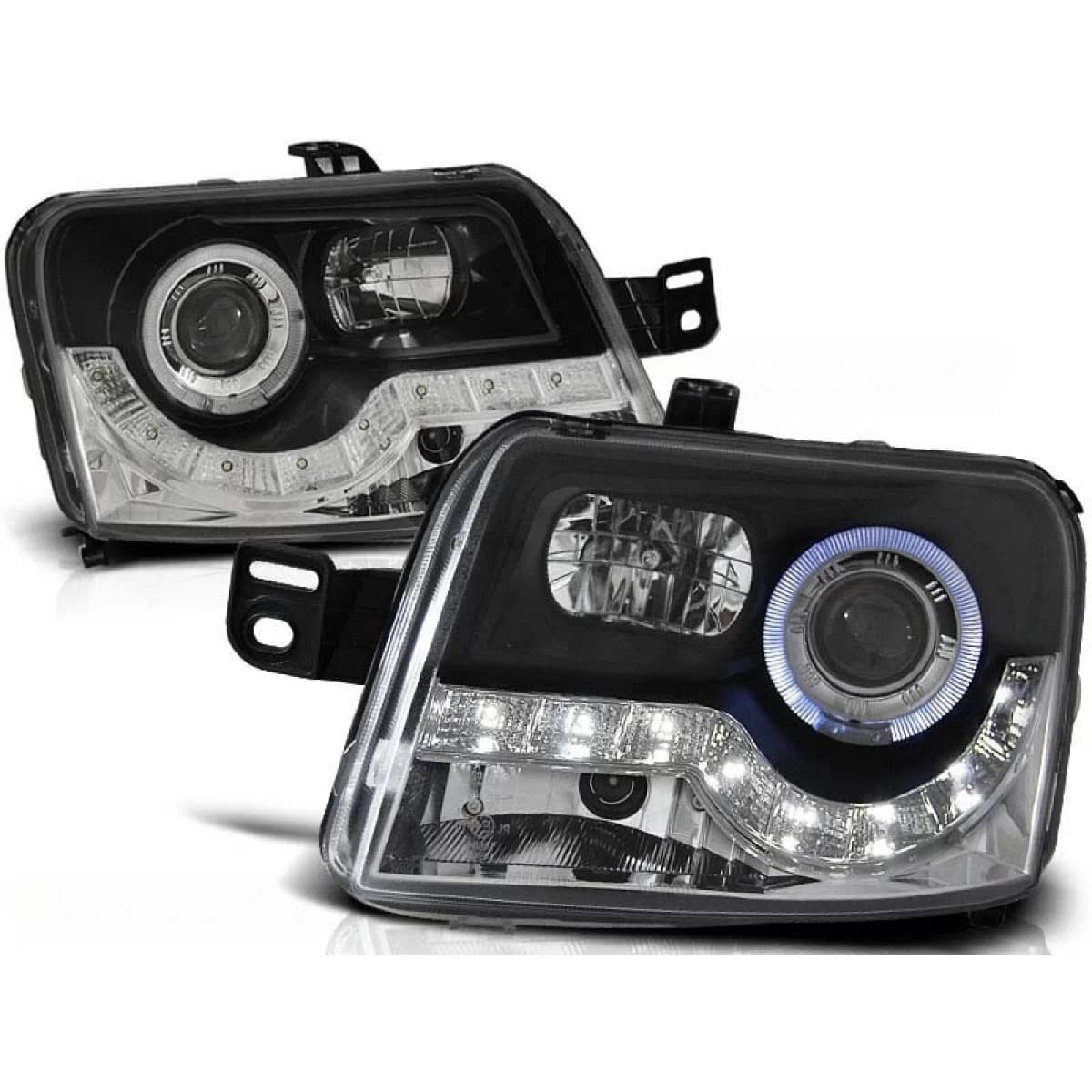 Tuning headlight set with LED lights suitable for Fiat PANDA after 2003, left and right