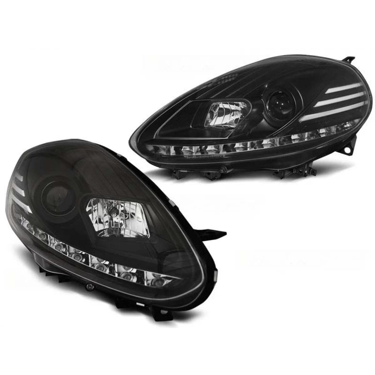 Tuning headlight set with real DRL lights suitable for Fiat PUNTO EVO 10.2009-2012, left and right