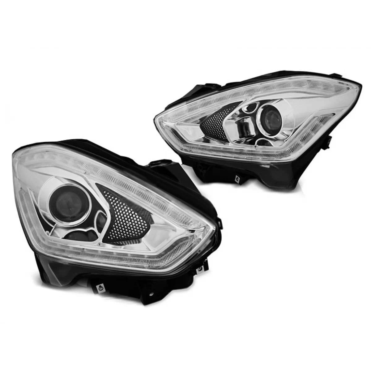 Tuning headlight set suitable for Suzuki Swift after 2017 with chrome base, left and right