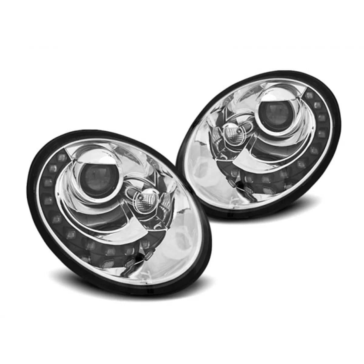Tuning headlight set suitable for VW New Beetle 2006-2012 chrome base, left and right