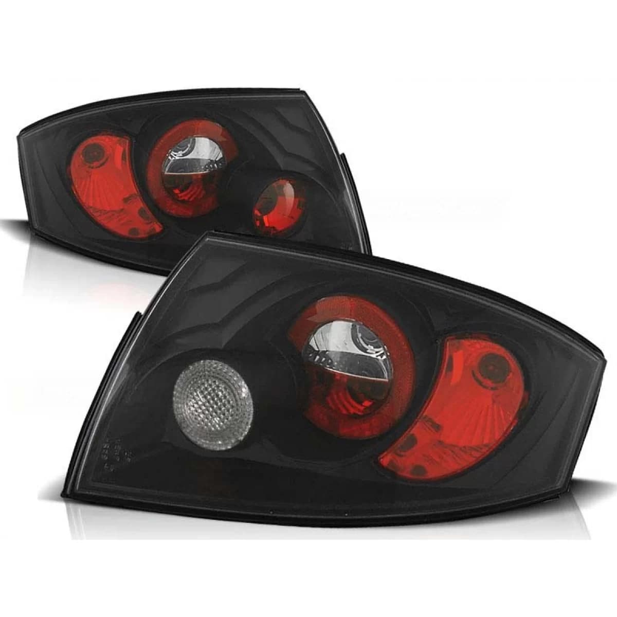 Tuning tail light set suitable for Audi TT 1999-2006 with black base, left and right