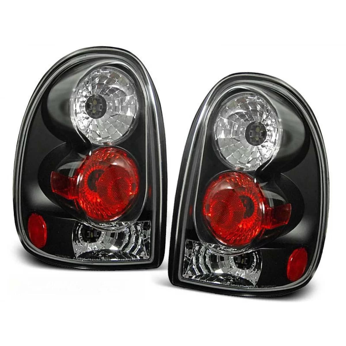 Tuning tail light set suitable for Chrysler Voyager 1996-02.2001 with black base, left and right