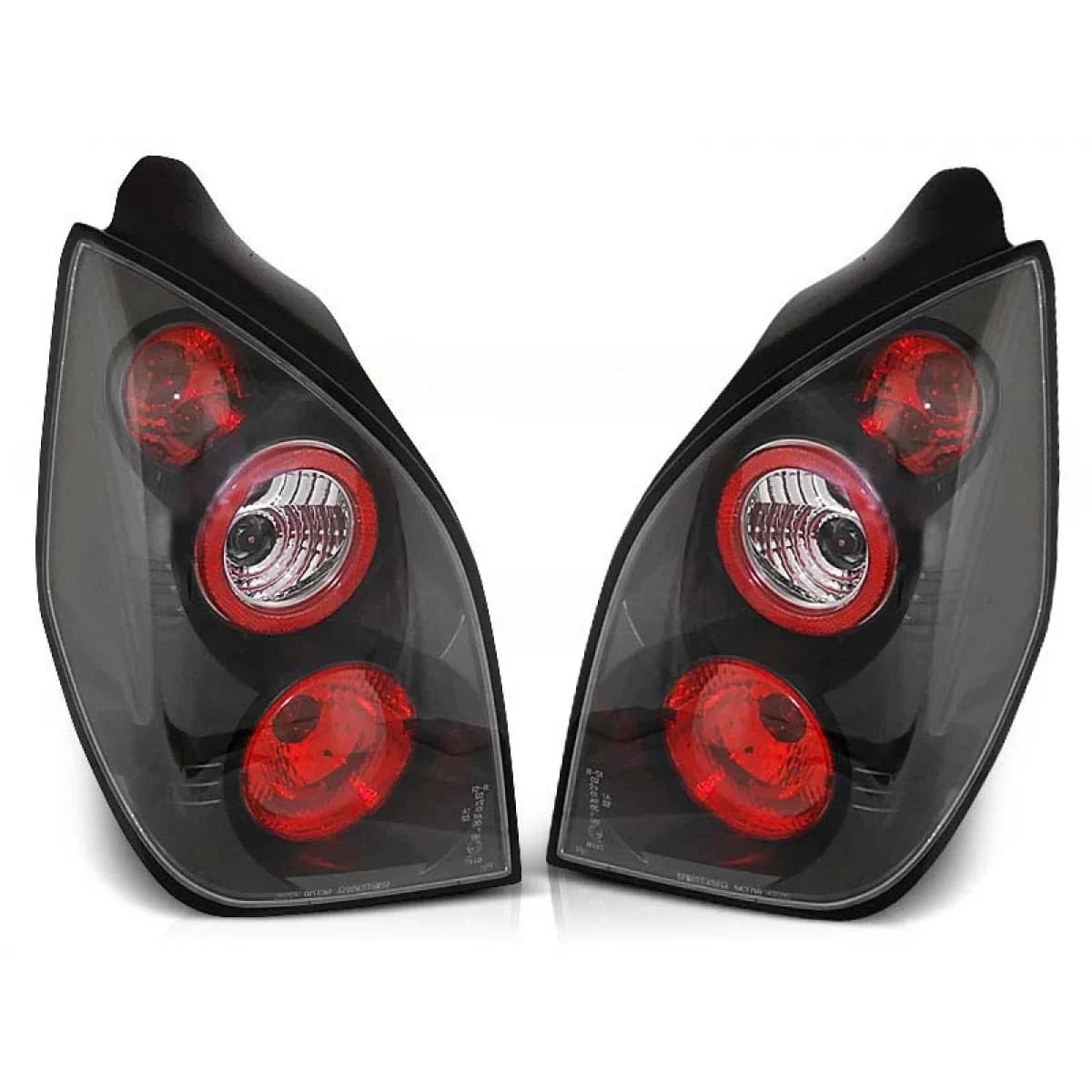 Tuning tail light set suitable for Citroen C2 11.2003-2010 with black base, left and right
